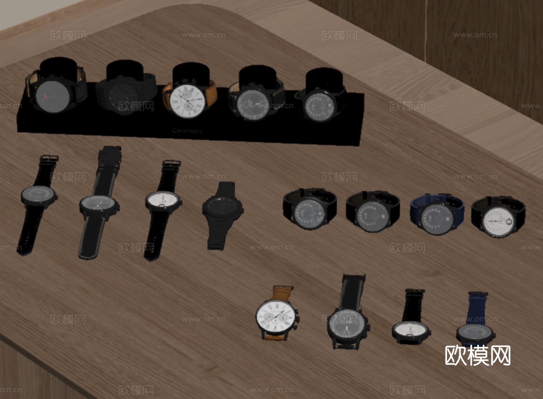 机械手表 电子手表su模型下载（渲染图1）