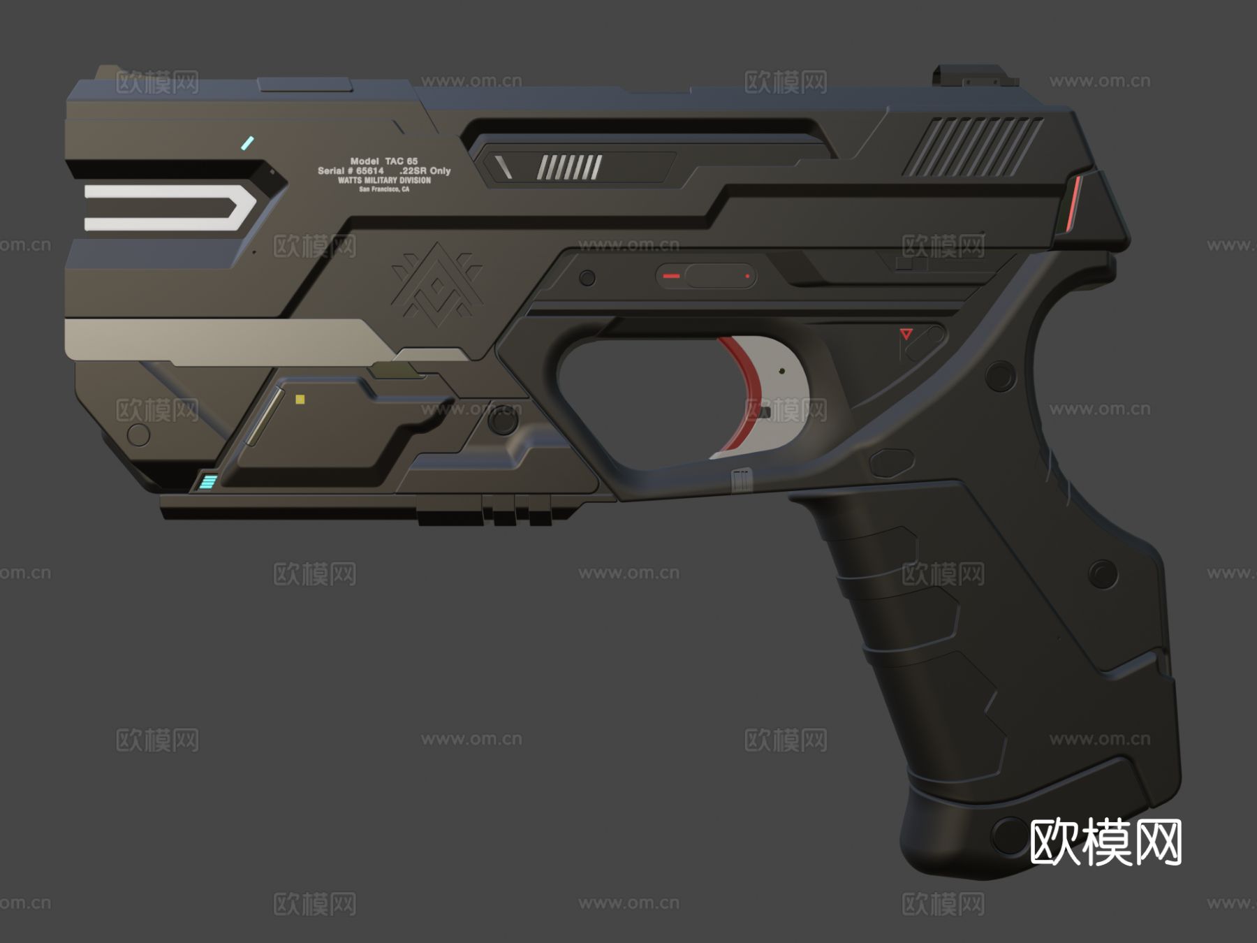 SA手枪 短枪 枪支su模型下载（渲染图7）