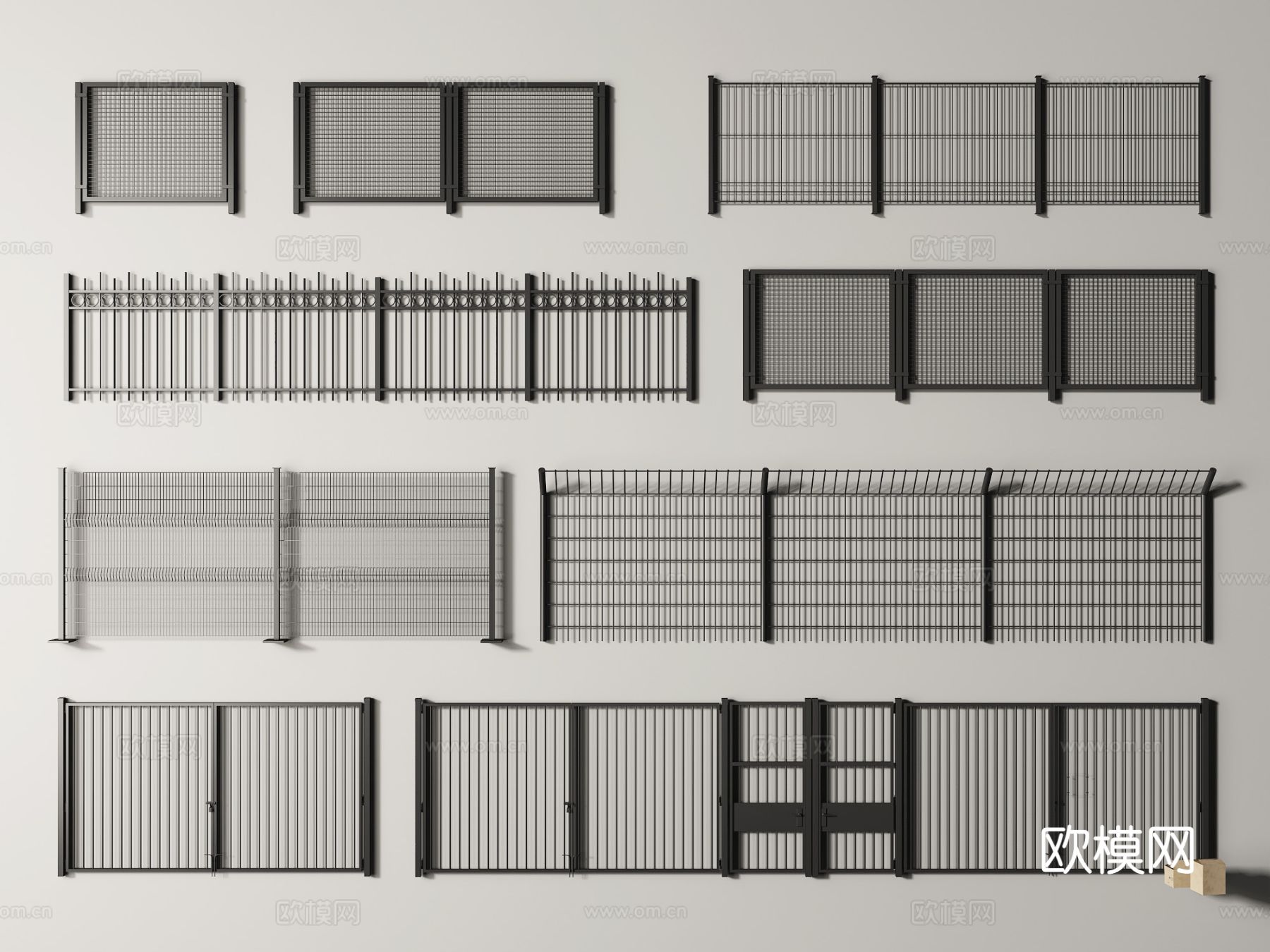 现代铁丝网 围栏 护栏 隔离栏3d模型