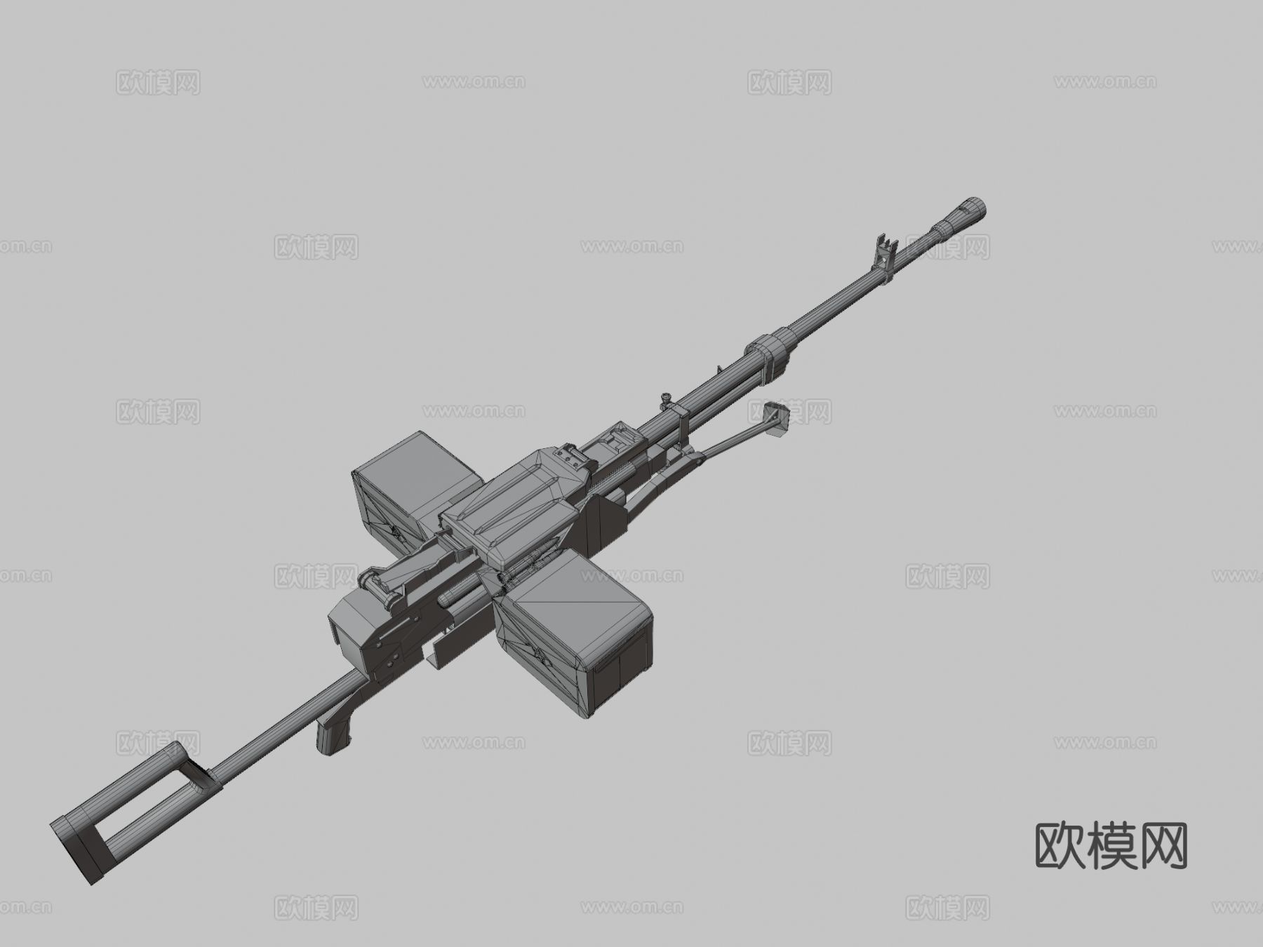 重机枪 枪支 枪械su模型下载（渲染图3）