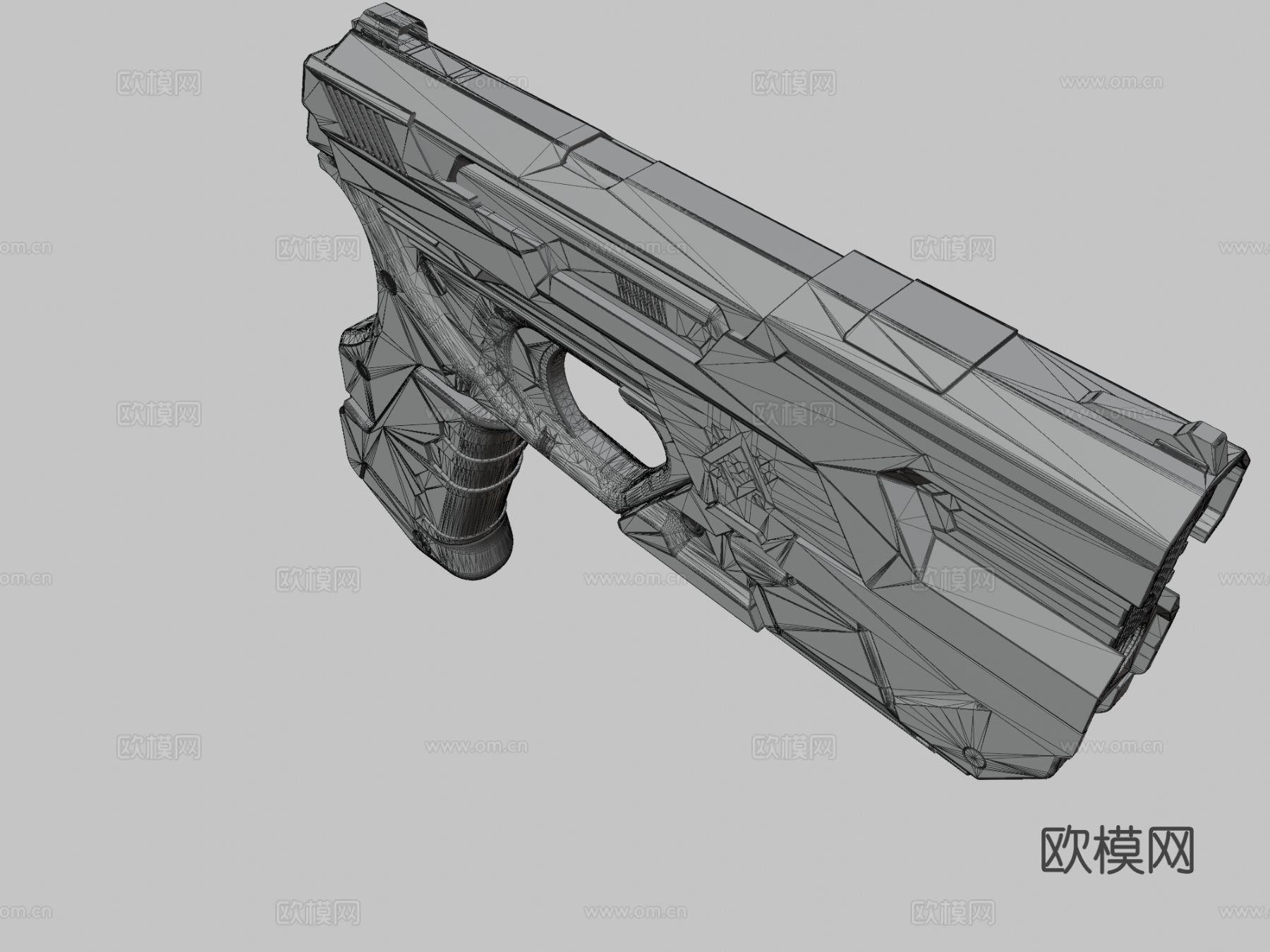 SA手枪 短枪 枪支su模型下载（渲染图3）