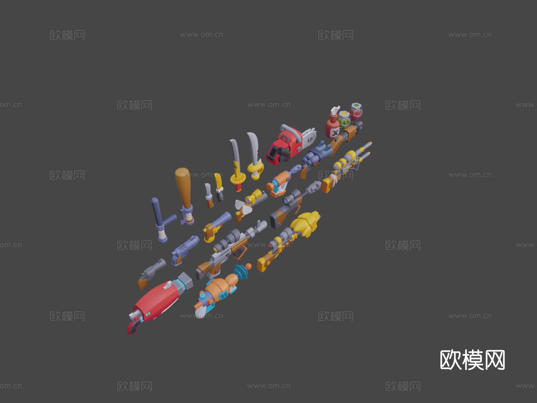 游戏武器包 科幻枪支su模型