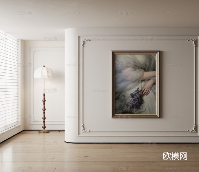 美式装饰画su模型下载(渲染图2)