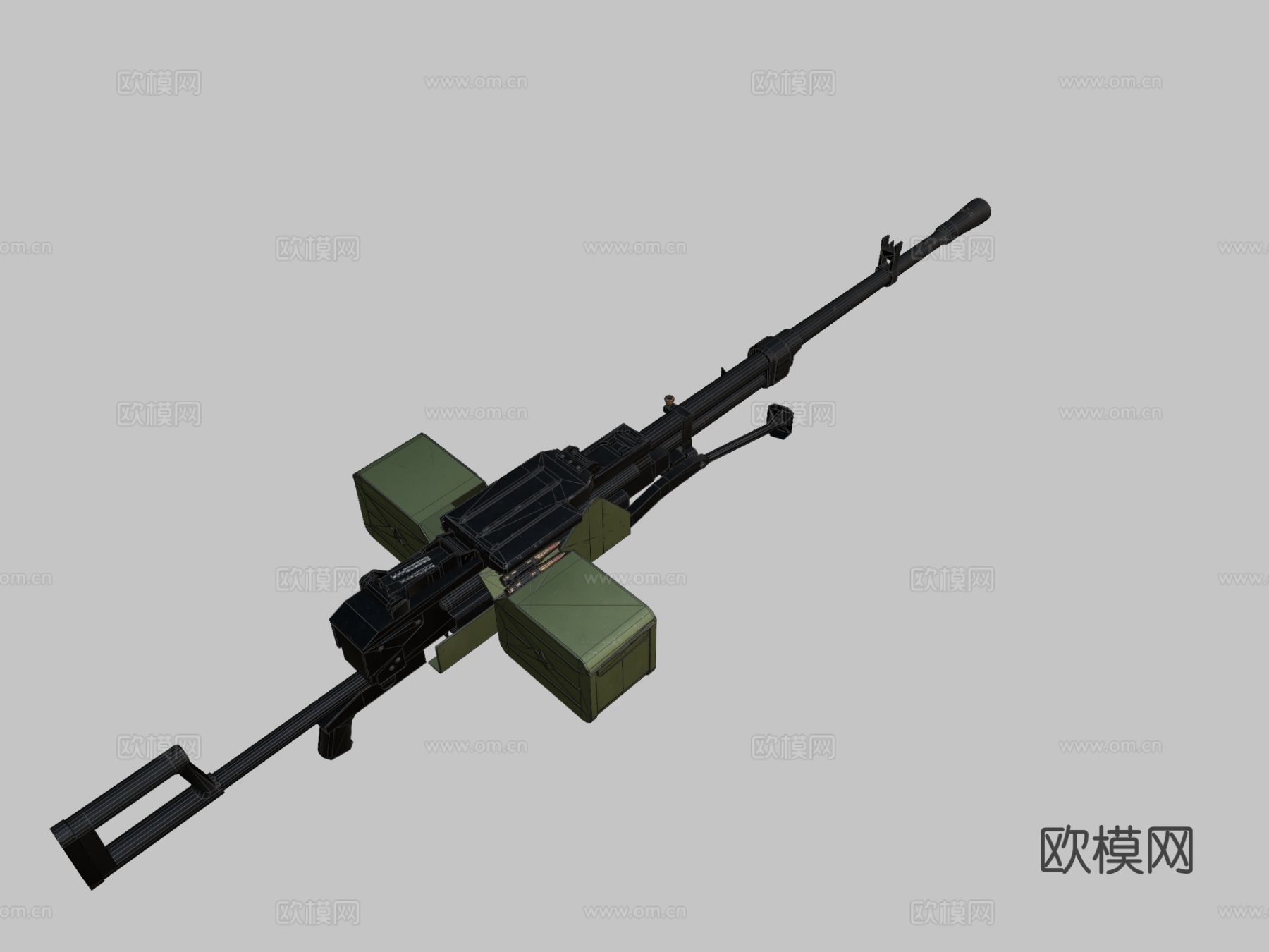 重机枪 枪支 枪械su模型下载（渲染图1）