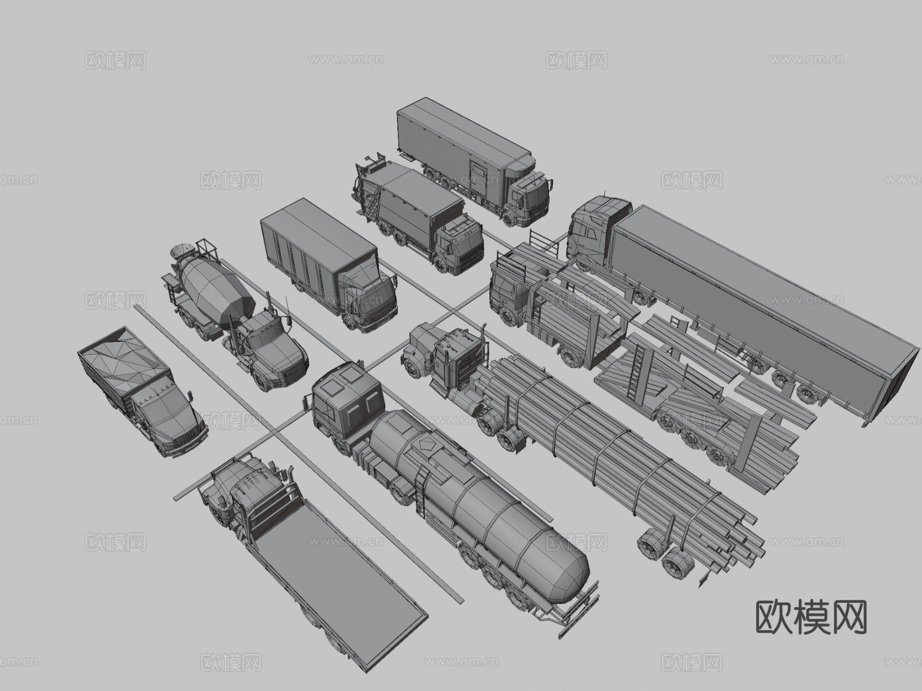 汽车 卡车 运输车su模型