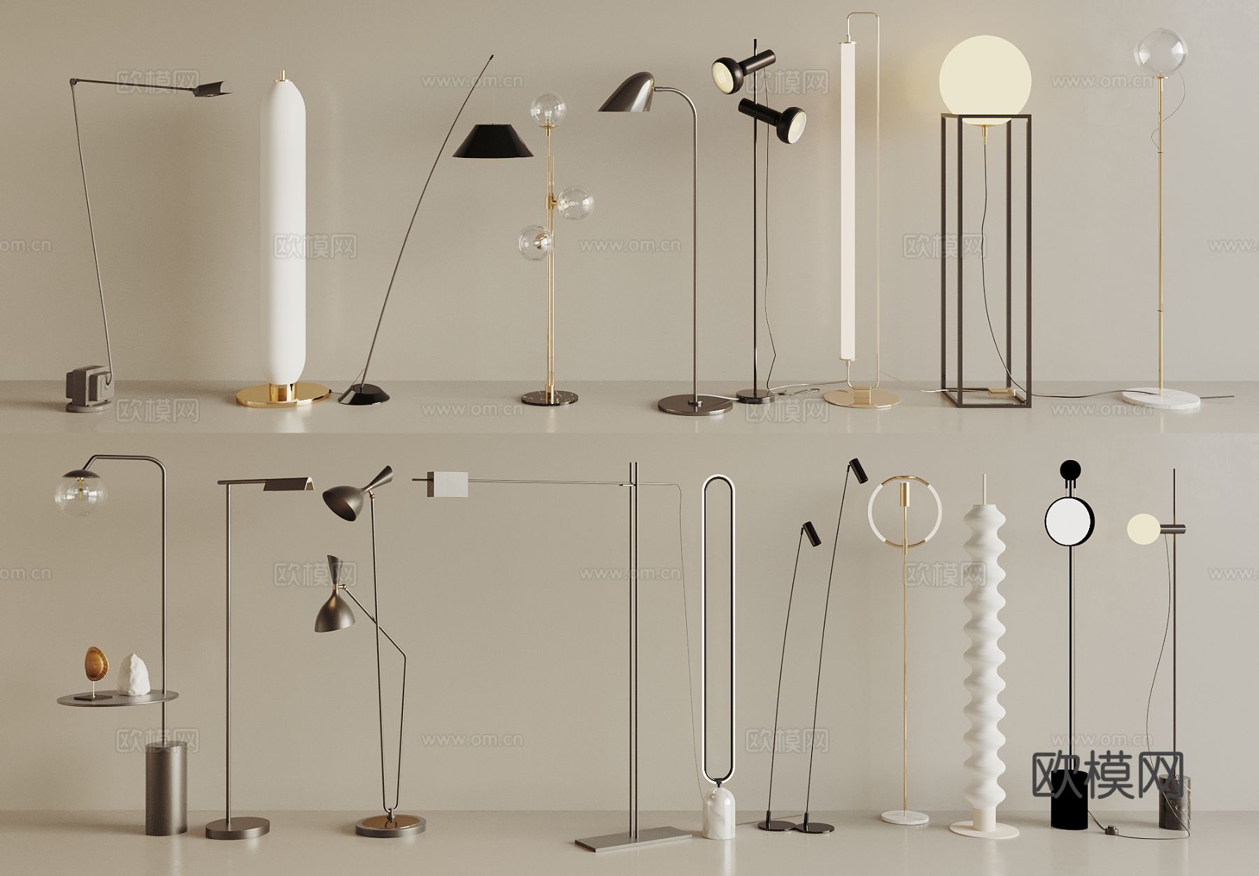 现代落地灯3d模型下载