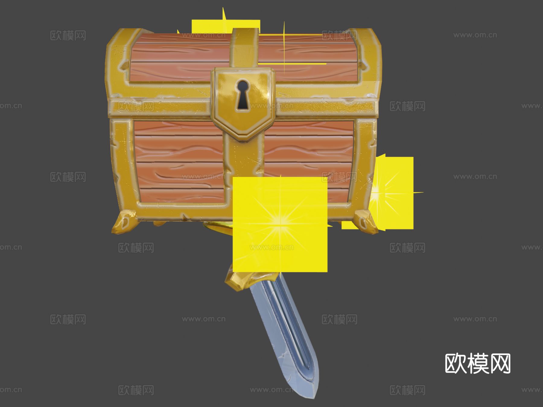 游戏道具 宝箱su模型