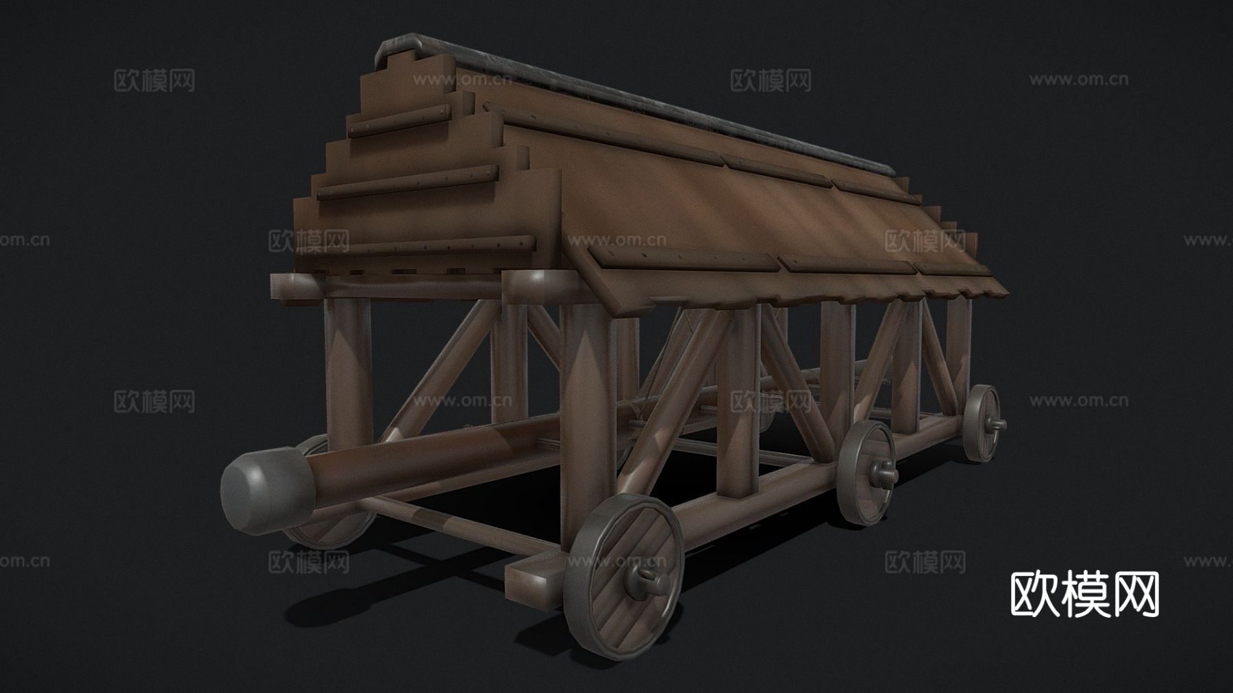 攻城槌 攻城车su模型下载（渲染图2）