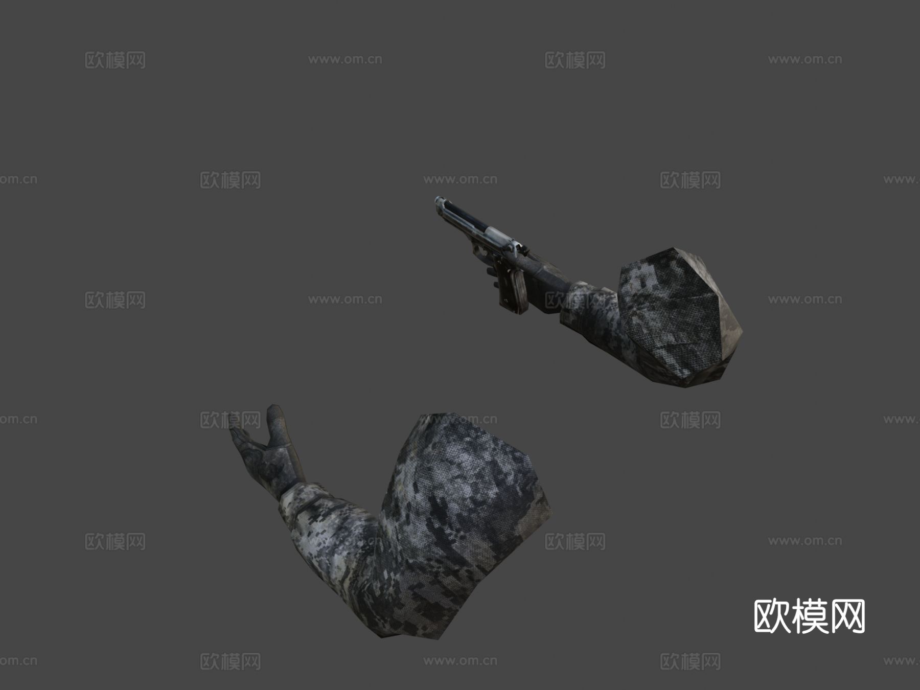 枪械 M9手枪 枪支su模型下载（渲染图5）