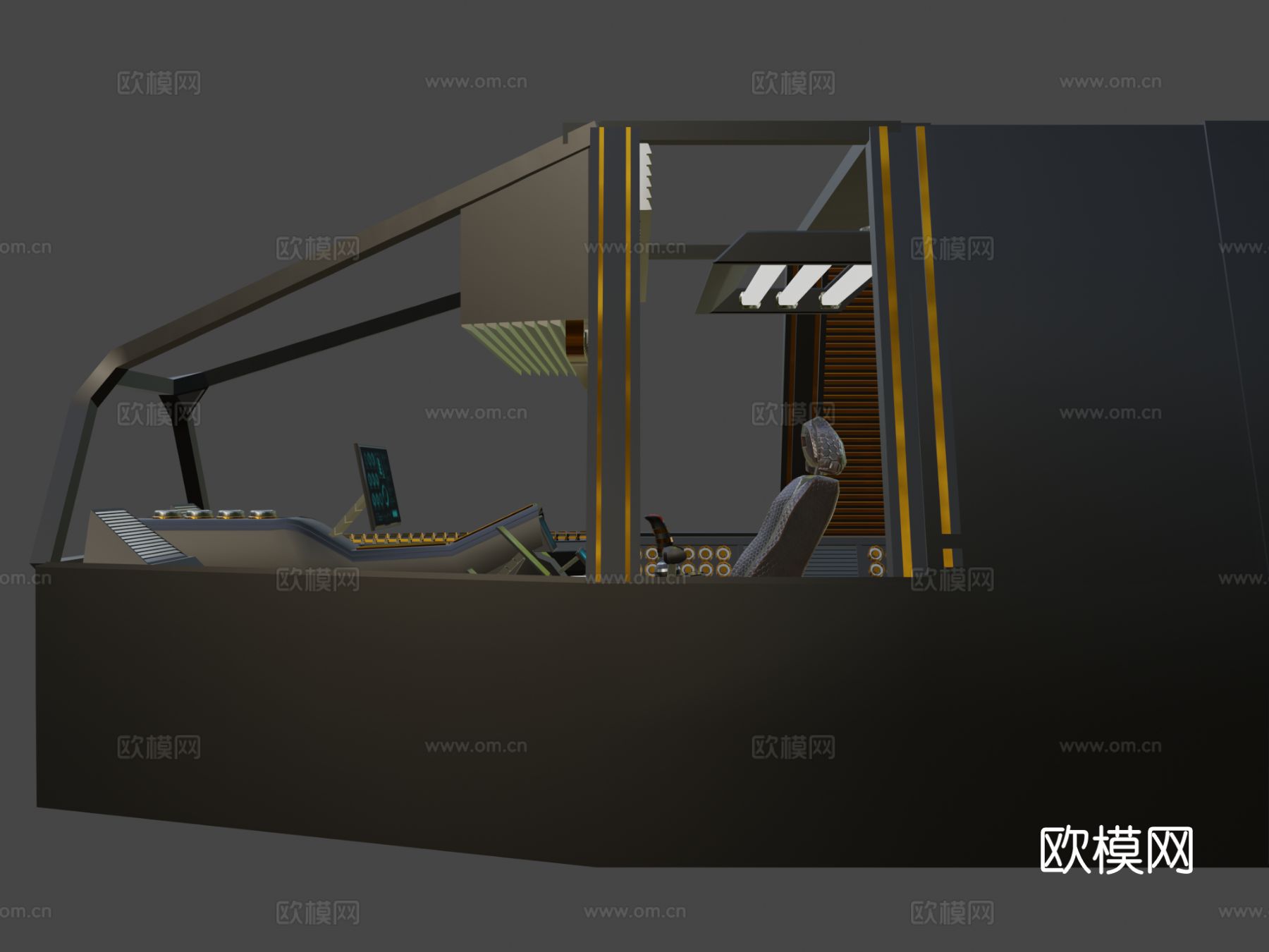 科幻驾驶舱 战斗机驾驶舱su模型