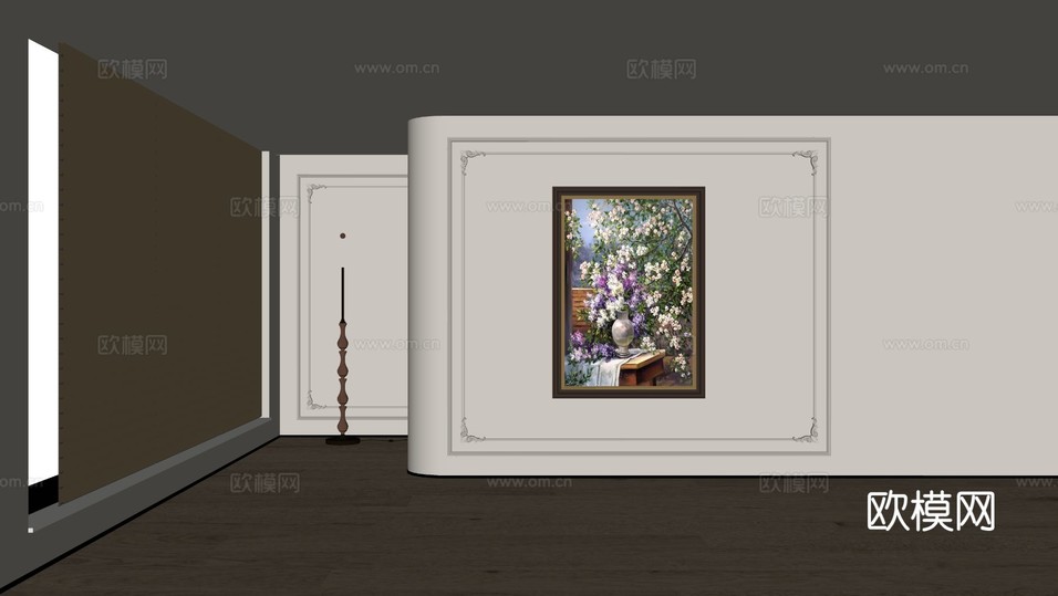 美式装饰画su模型下载(渲染图1)