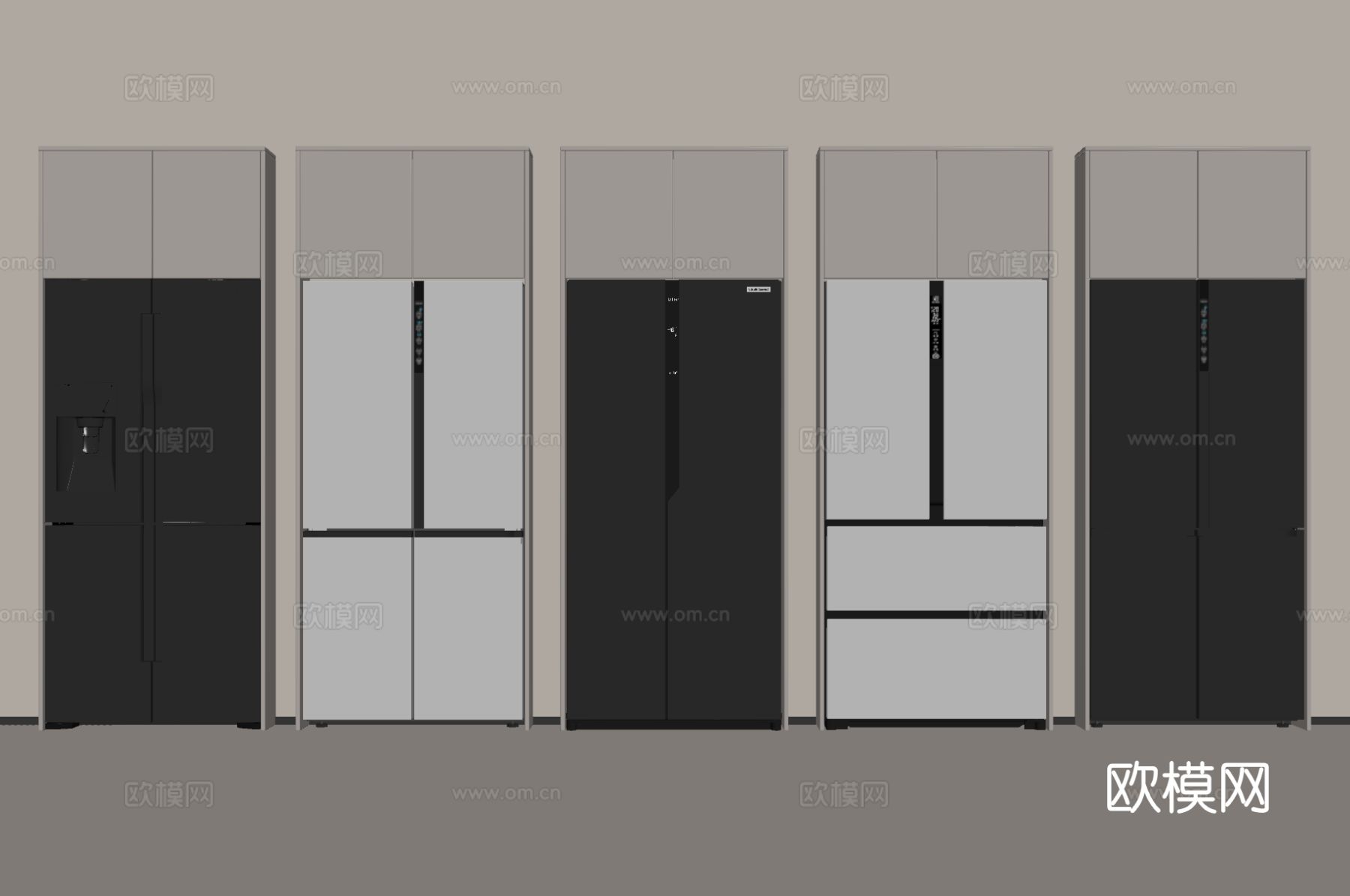 双开门冰箱 智能冰箱su模型