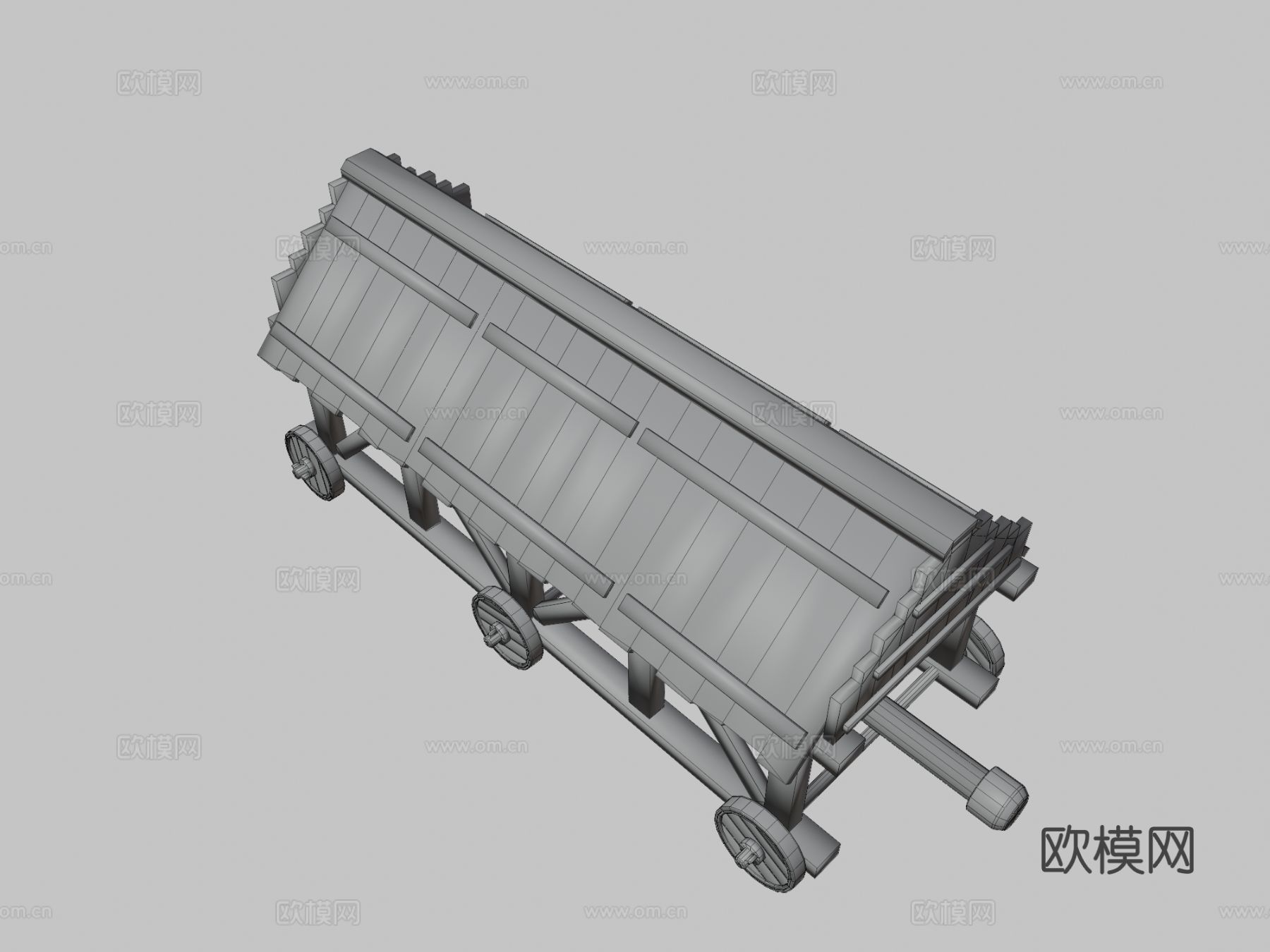 攻城槌 攻城车su模型下载（渲染图3）