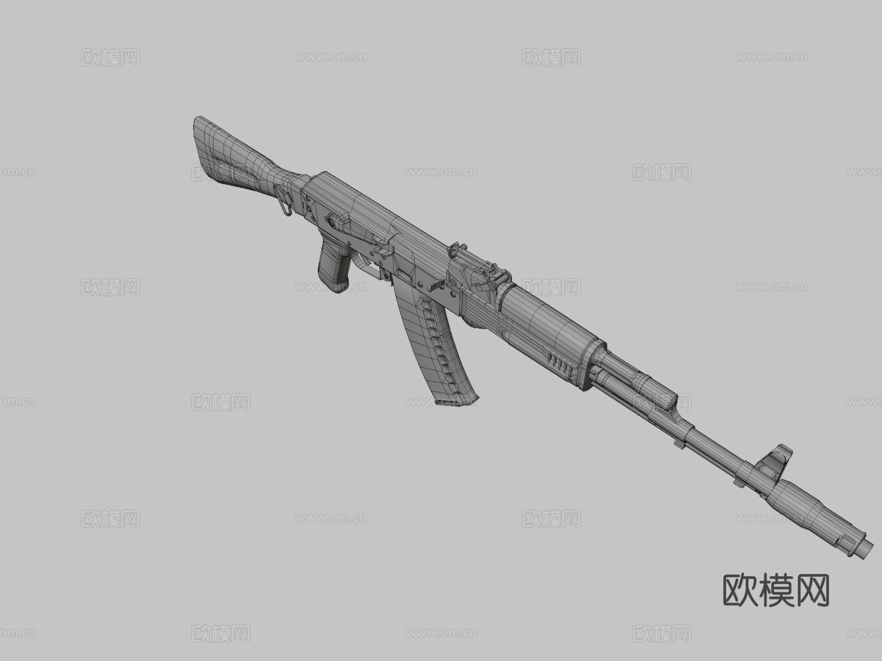 AK 74M步枪 枪支 枪械su模型下载（渲染图3）