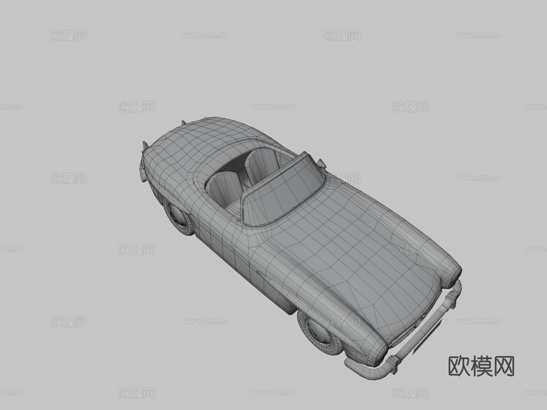 奔驰 300SL 敞篷跑车su模型