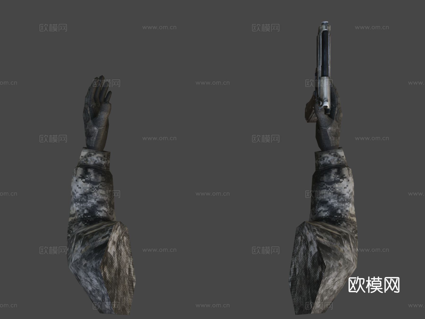 枪械 M9手枪 枪支su模型下载（渲染图1）