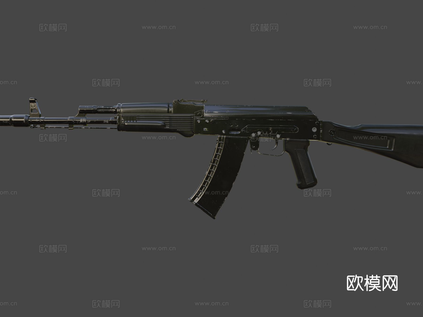 AK 74M步枪 枪支 枪械su模型下载（渲染图7）
