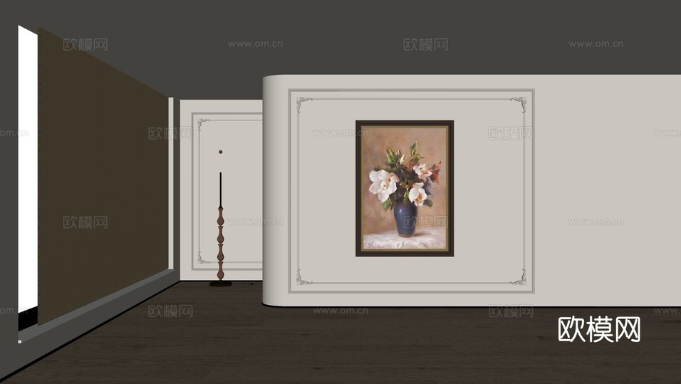 美式装饰画su模型下载(渲染图1)