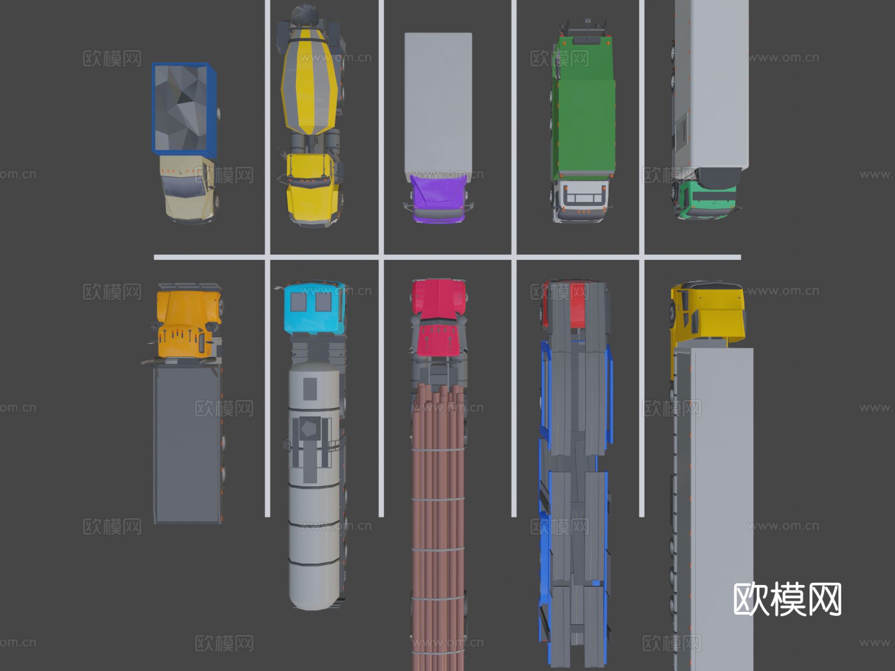 汽车 卡车 运输车su模型