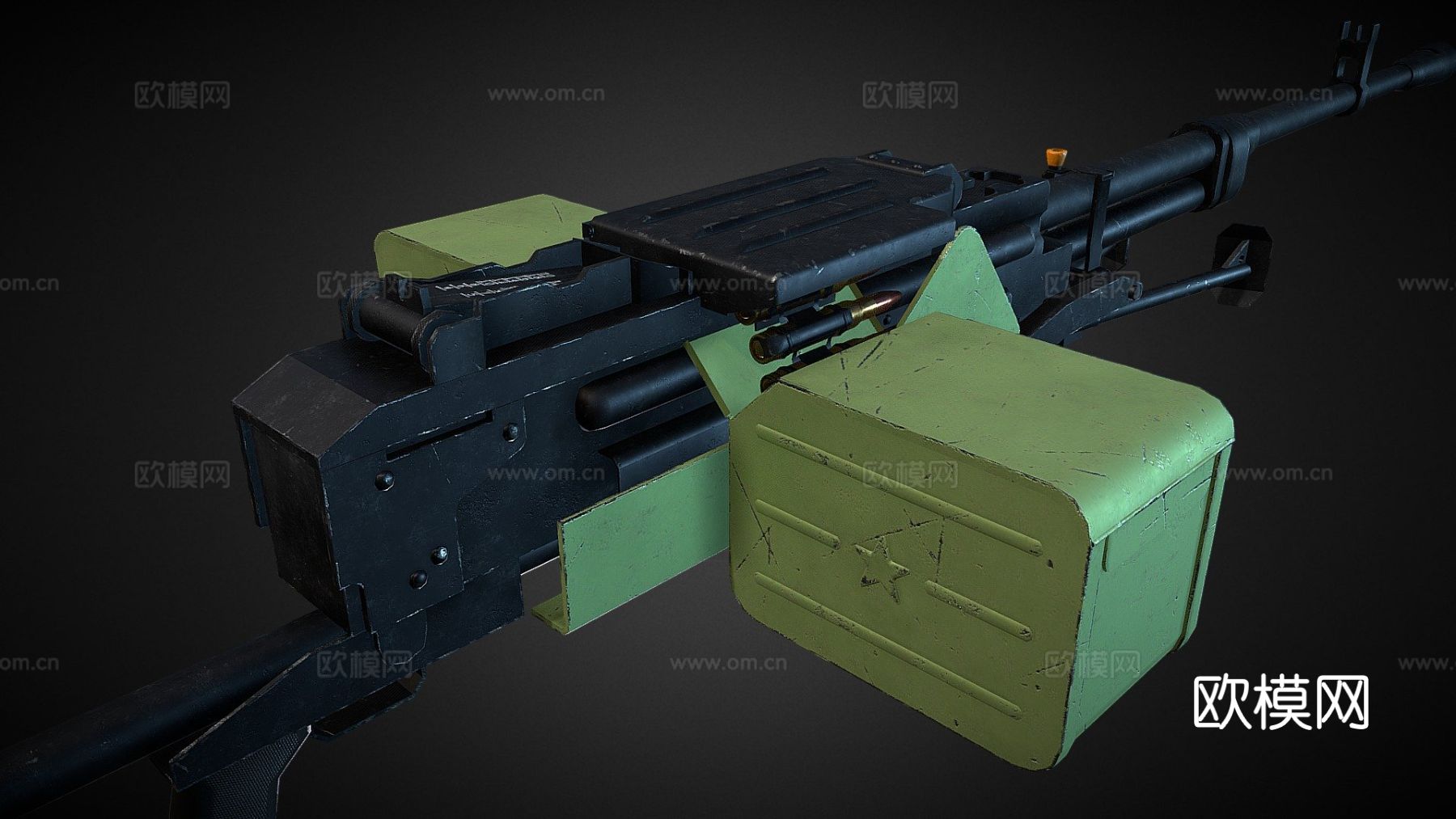 重机枪 枪支 枪械su模型下载（渲染图2）