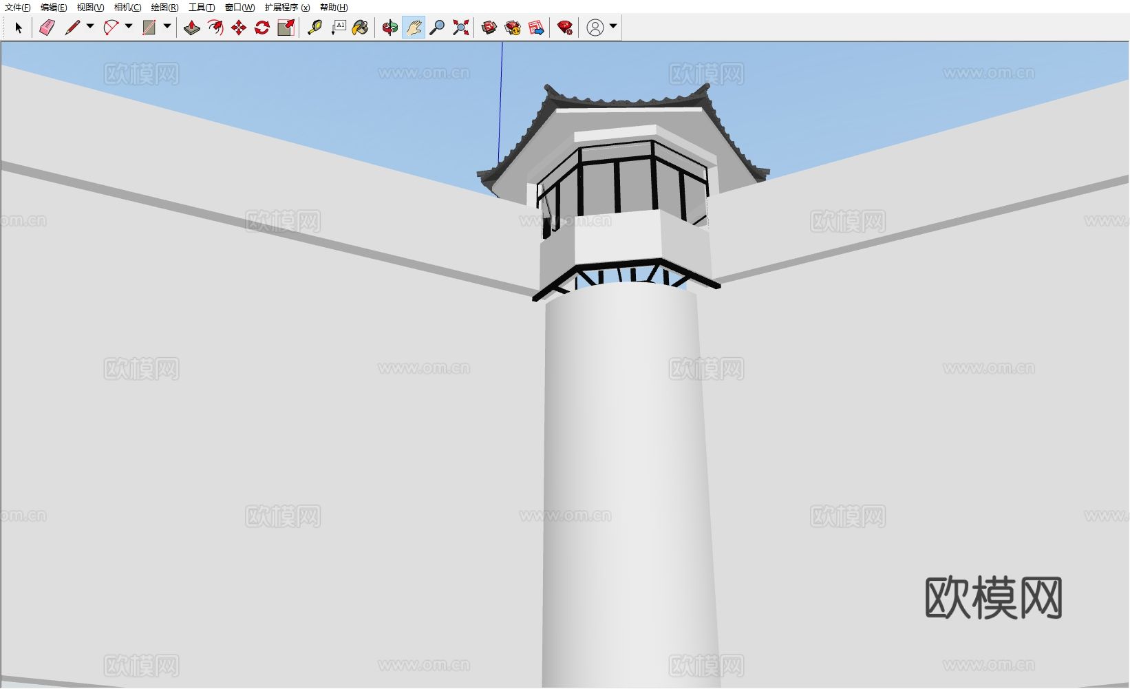 监狱 看守所 塔楼 哨岗 瞭望塔su模型
