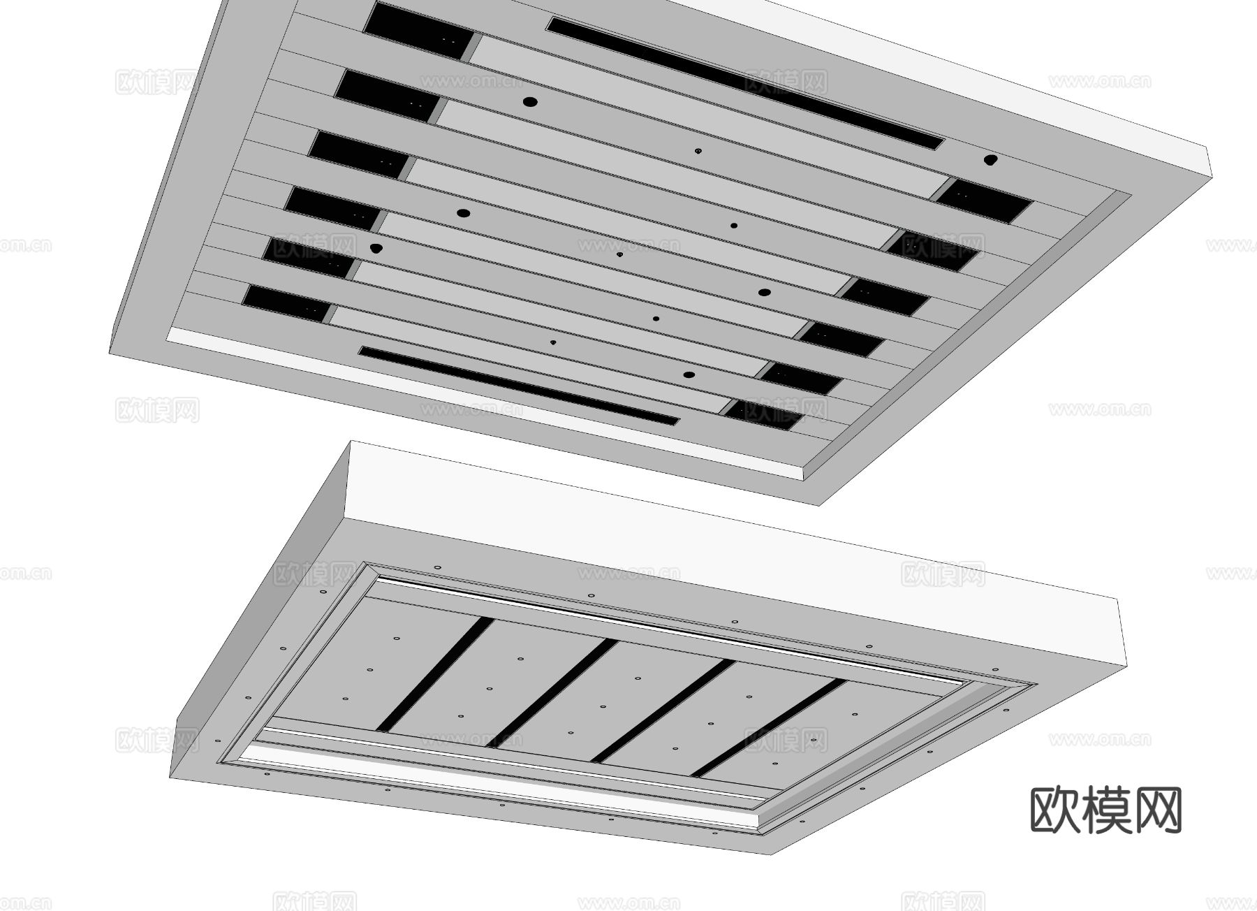 办公吊顶 灯膜吊顶 天花su模型