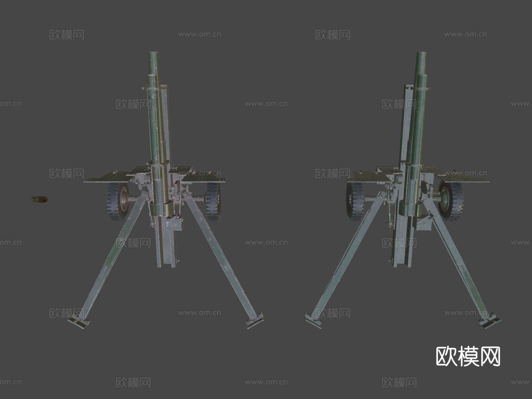 榴弹炮 WW2陆军炮 大炮su模型