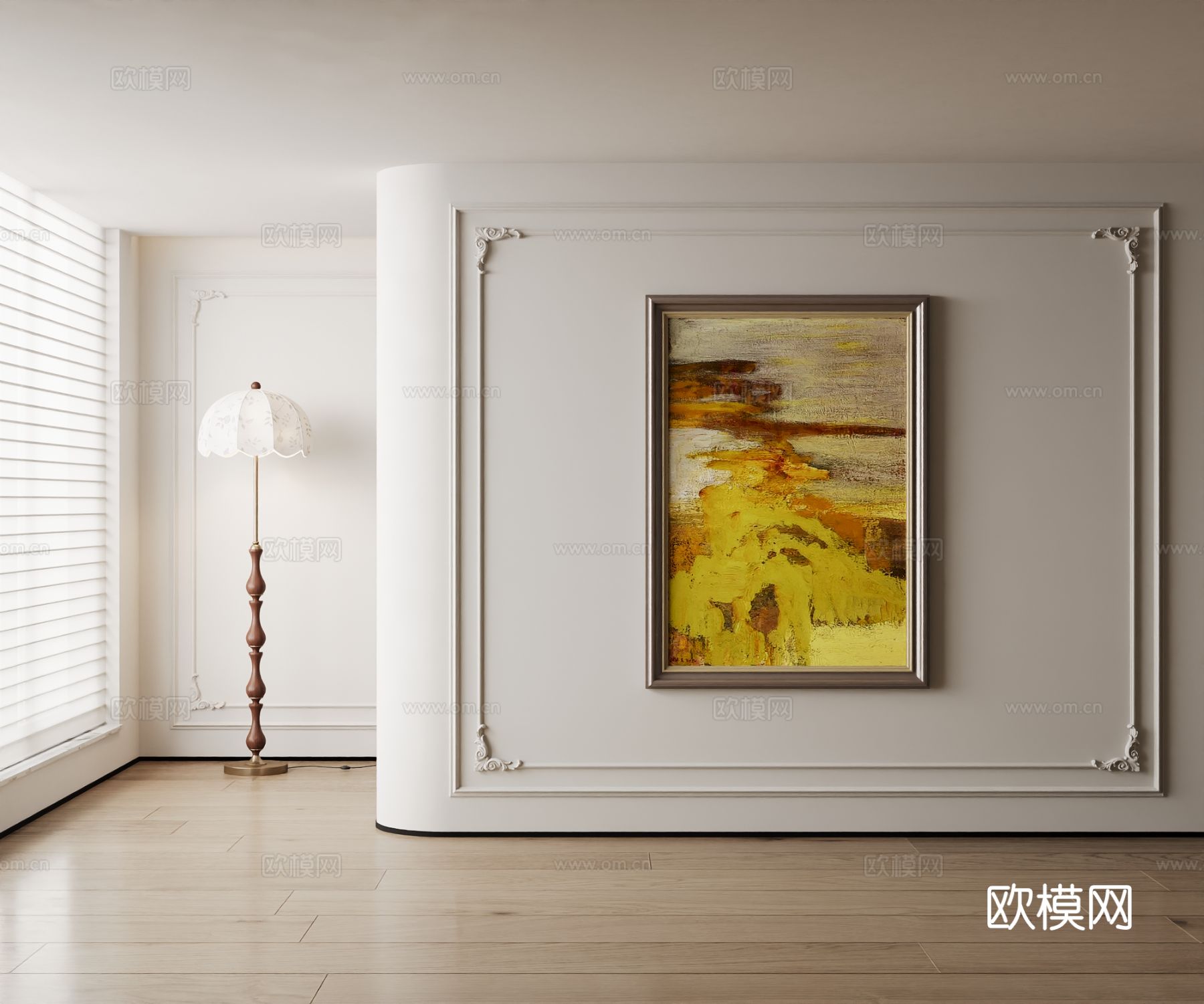 美式装饰画 油画 挂画su模型下载（渲染图2）