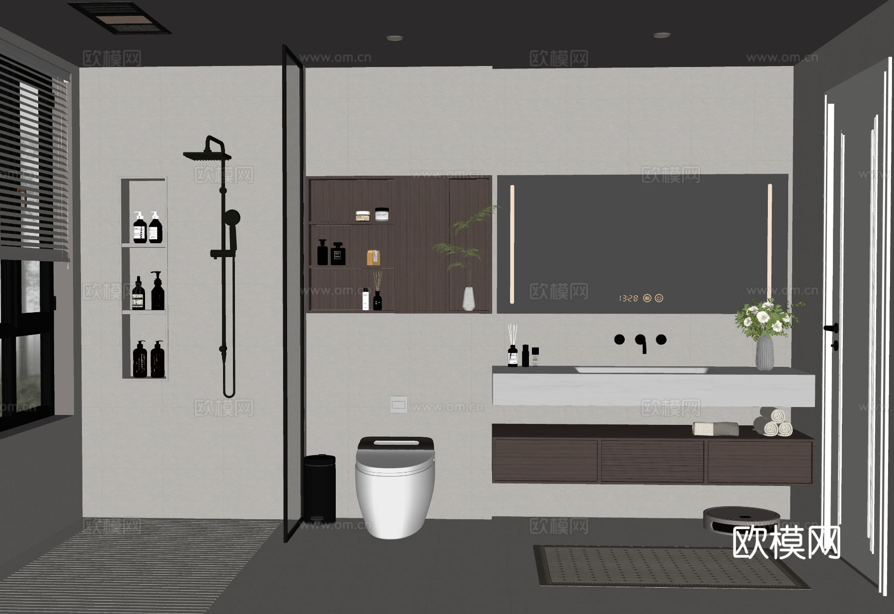 现代卫生间 浴室su模型下载（渲染图1）