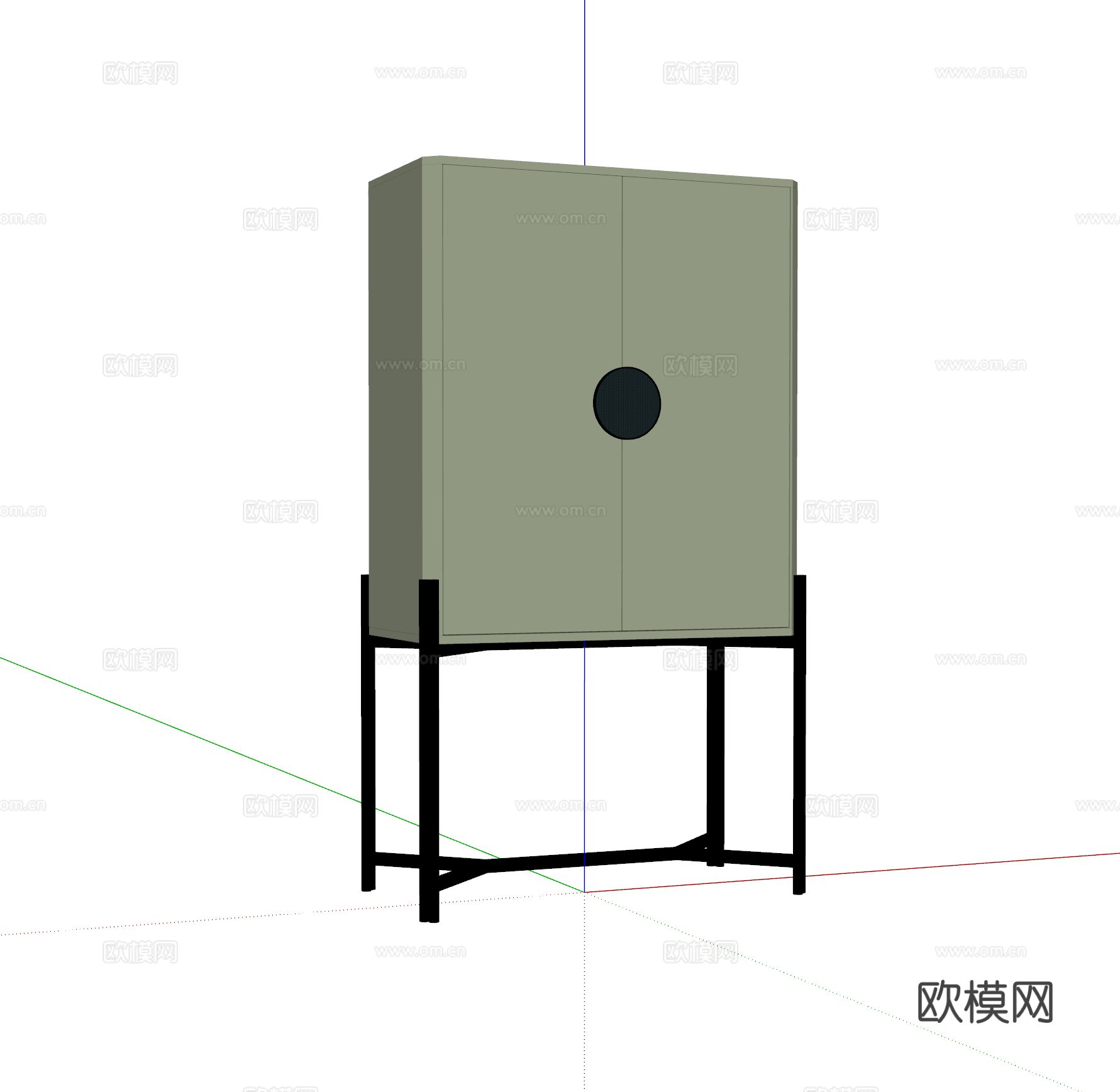 现代装饰柜 高柜su模型