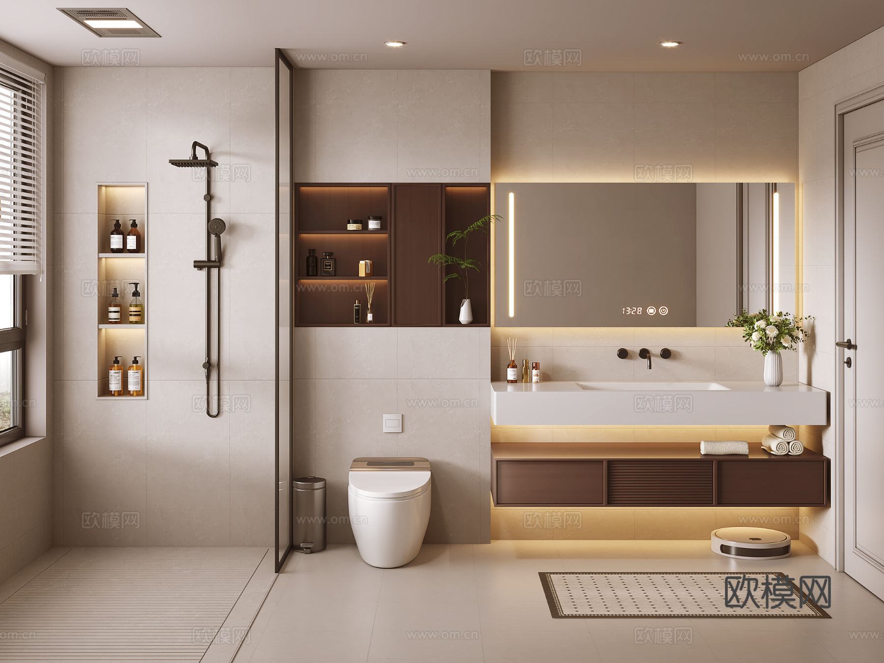 现代卫生间 浴室su模型下载（渲染图2）