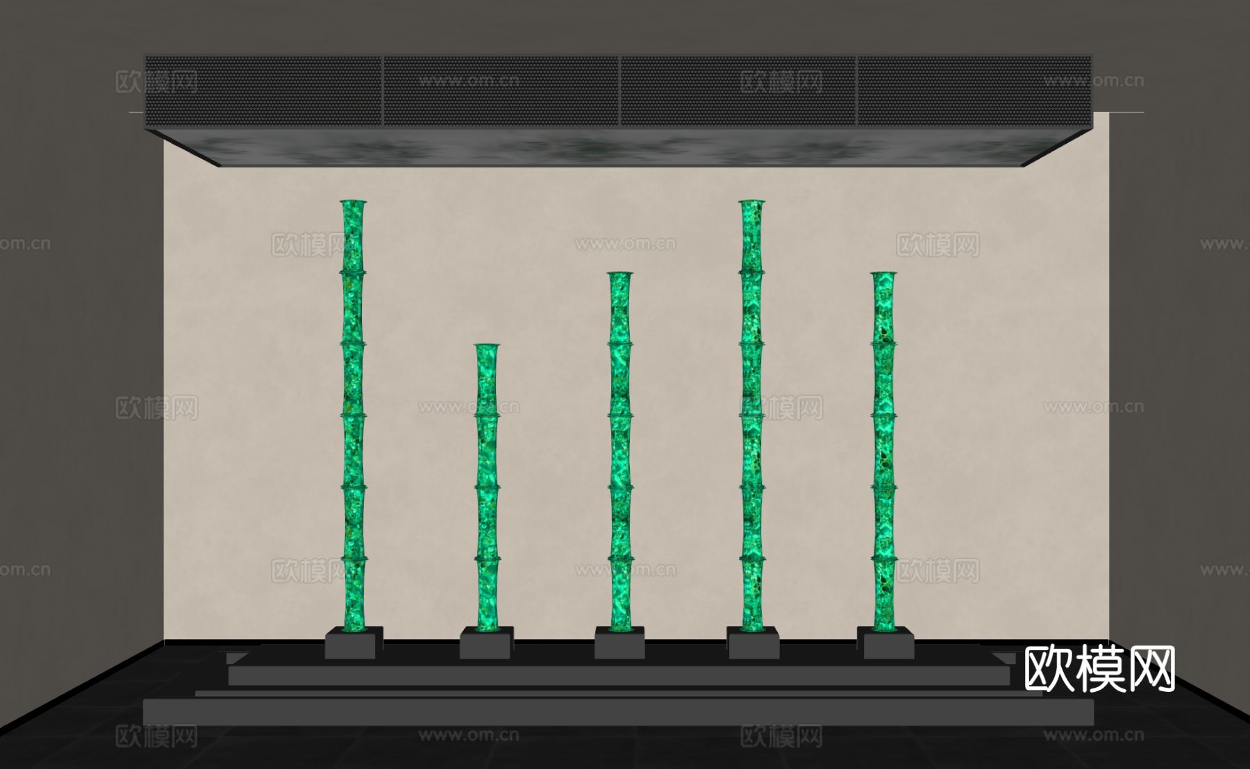 艺术装置灯 竹子装置su模型