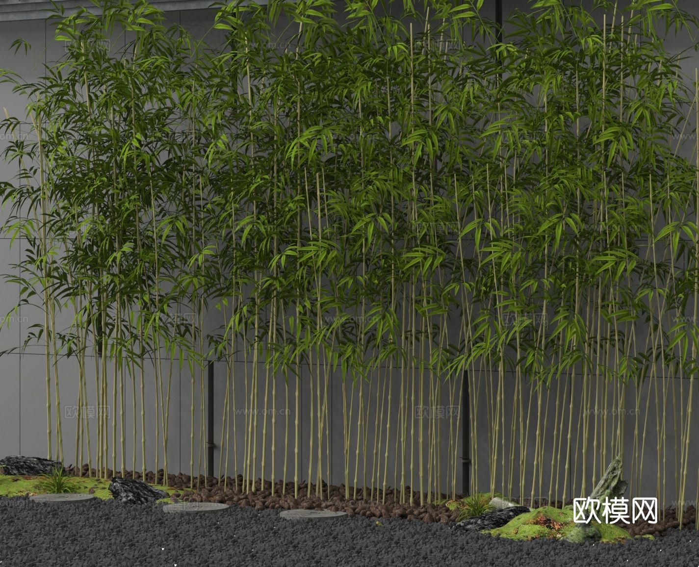 中式竹子 竹林su模型下载（渲染图2）