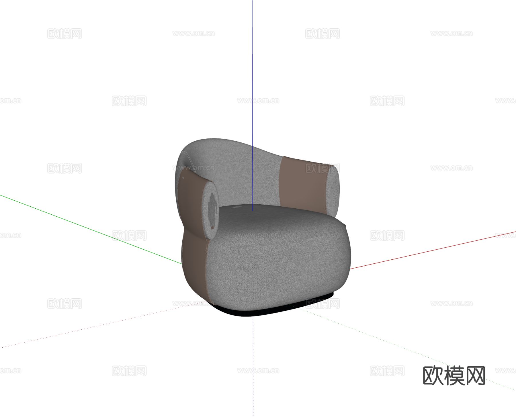 现代单人沙发su模型