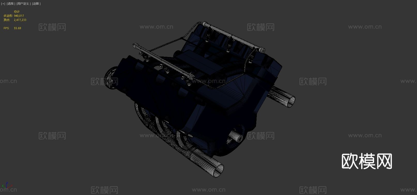 V6 汽车发动机su模型