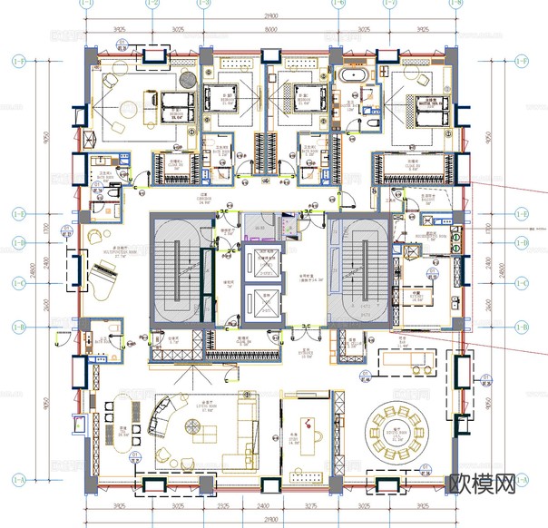 DIA丹健國際-深圳南山赤灣科苑超大平層樣板房CAD施工圖下載(渲染圖8)
