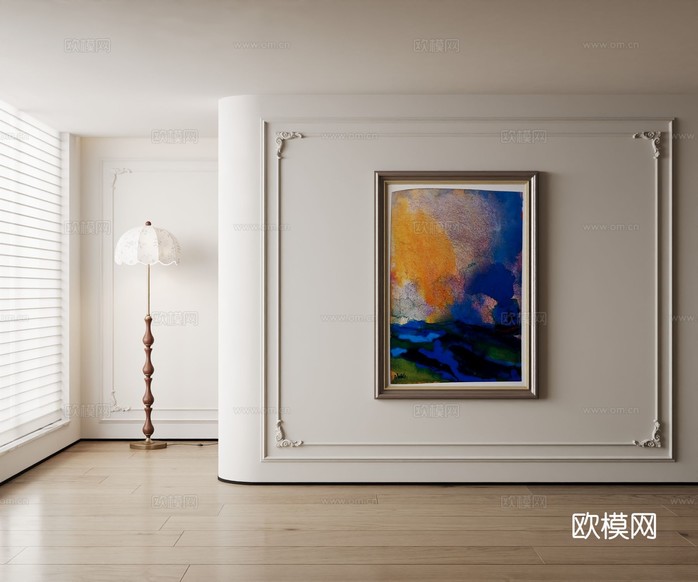 美式装饰画su模型下载(渲染图2)
