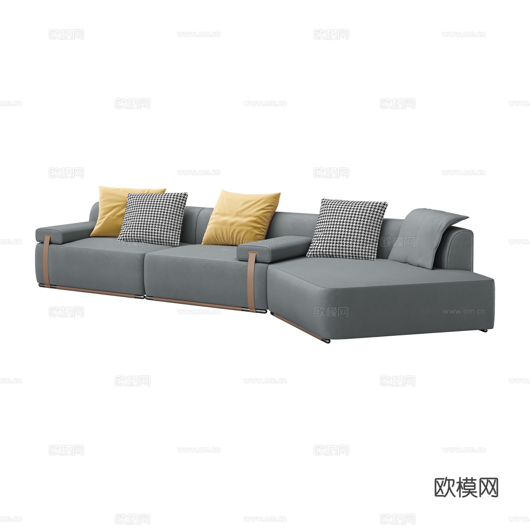 现代多人沙发su模型下载（渲染图2）