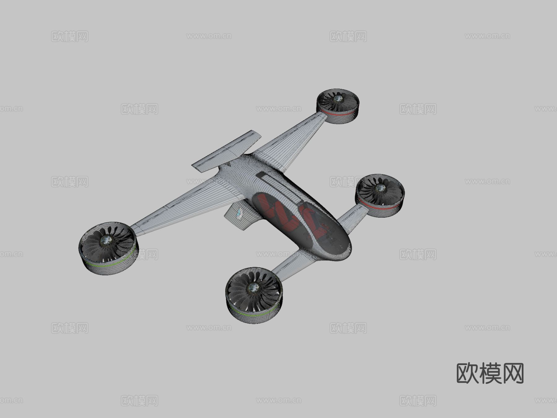 电动垂直起降 飞行器su模型