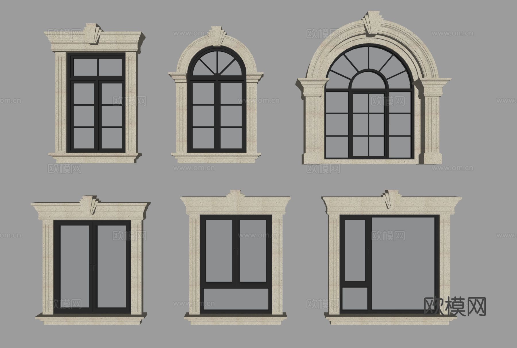 简欧窗户su模型下载（渲染图1）