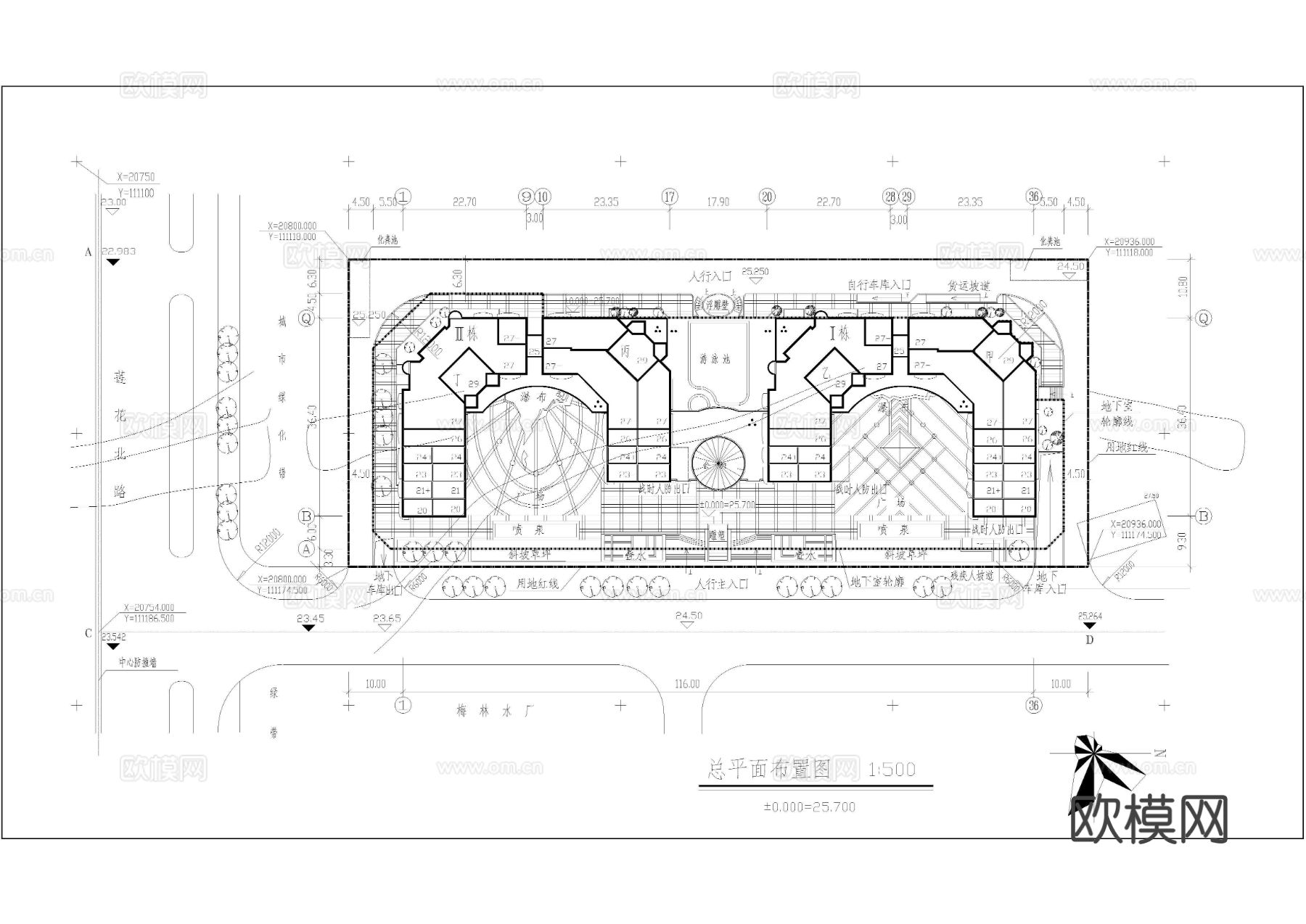 逸丽华庭建筑CAD平面图