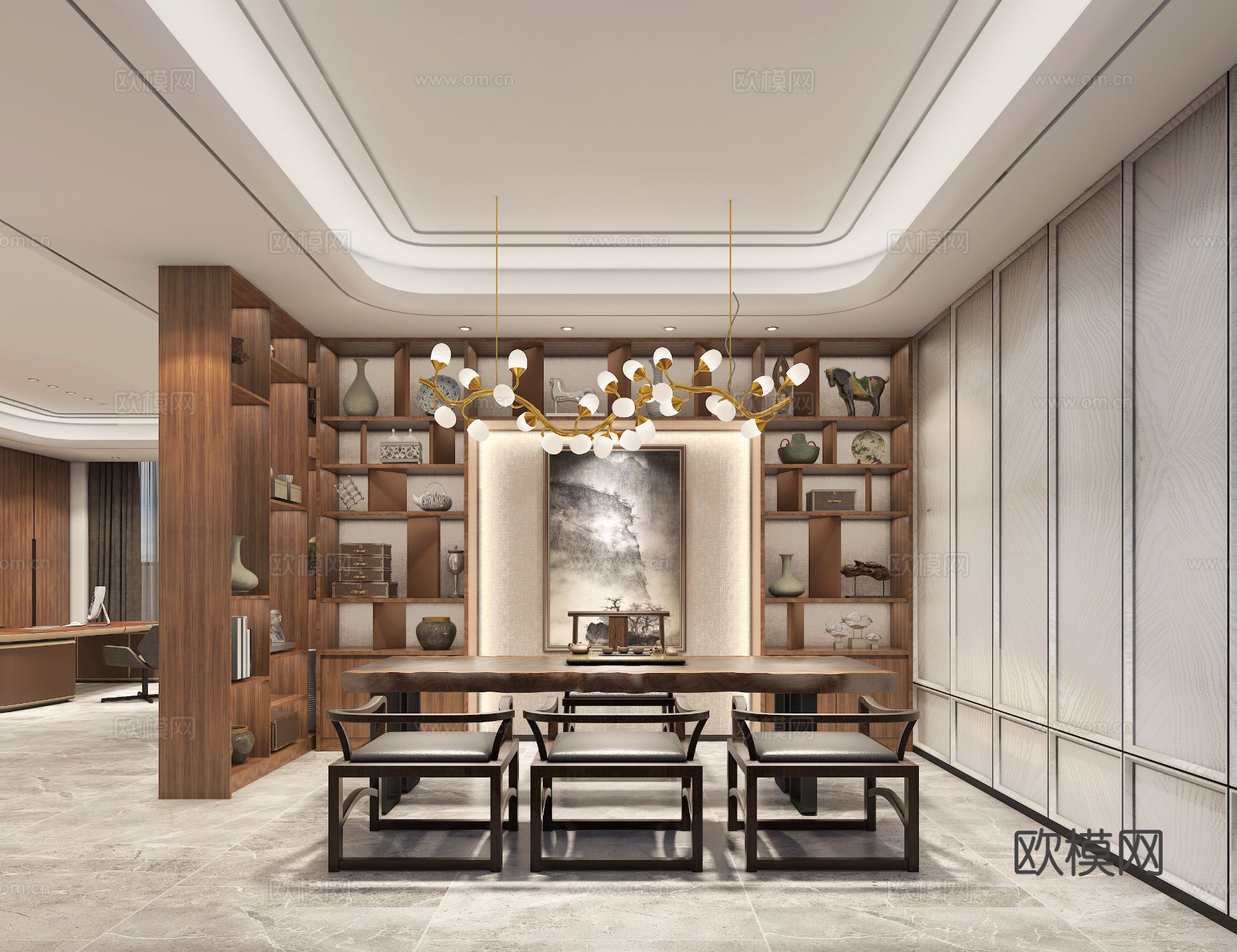 总经理室 董事长室3d模型下载（渲染图4）