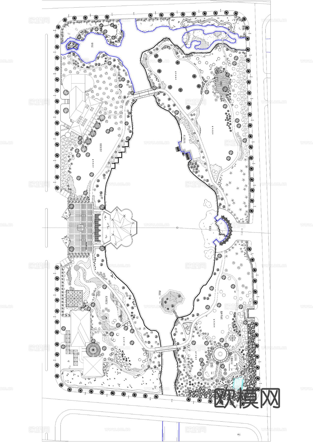 公园完整版景观CAD总平图