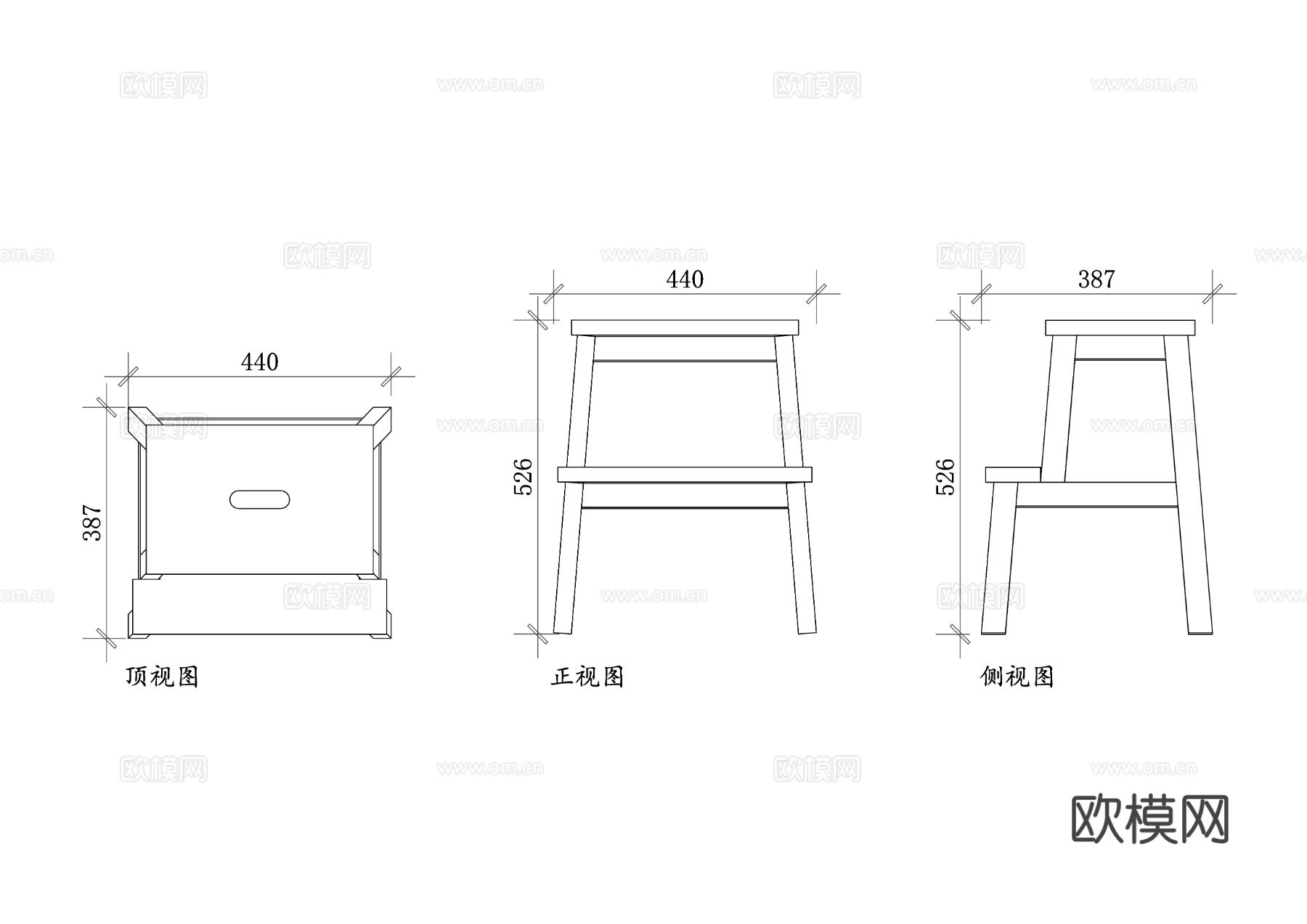 宜家厨房凳子CAD图块