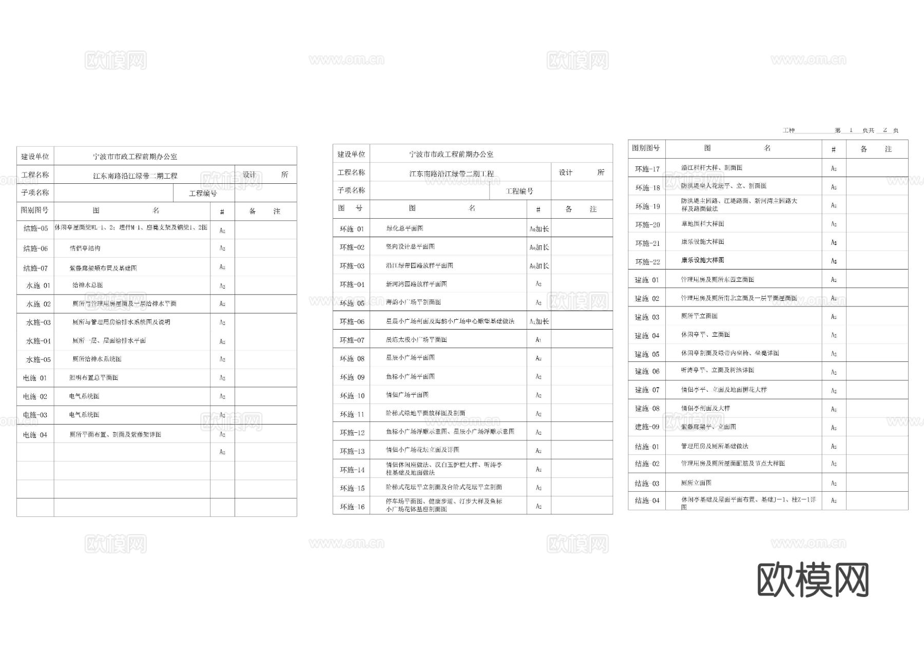 江东南路沿江绿地公园CAD总平图