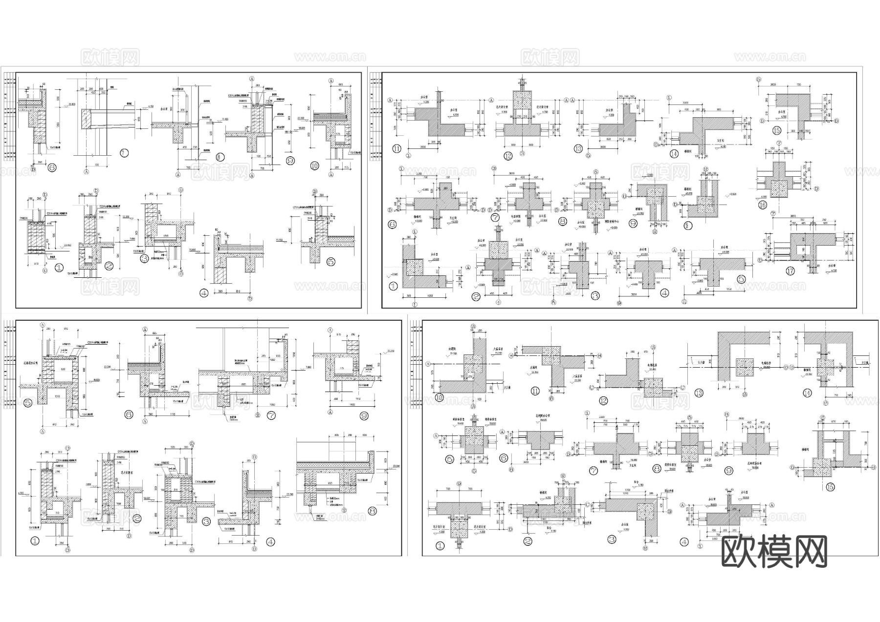 研发大楼建筑节点大样图下载（渲染图1）