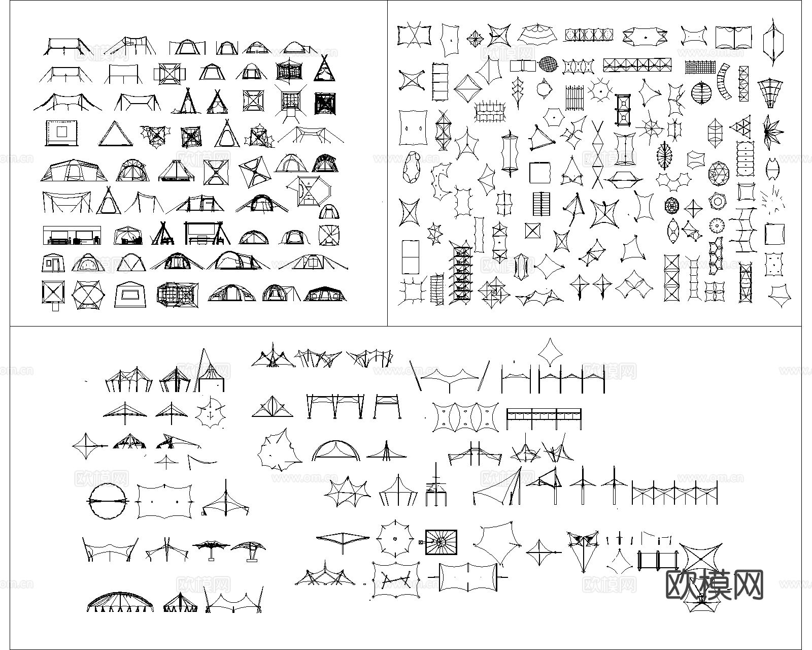 露营帐篷CAD图块