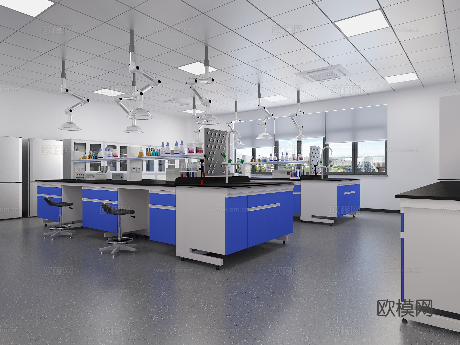 现代理化室 实验室3d模型下载（渲染图2）