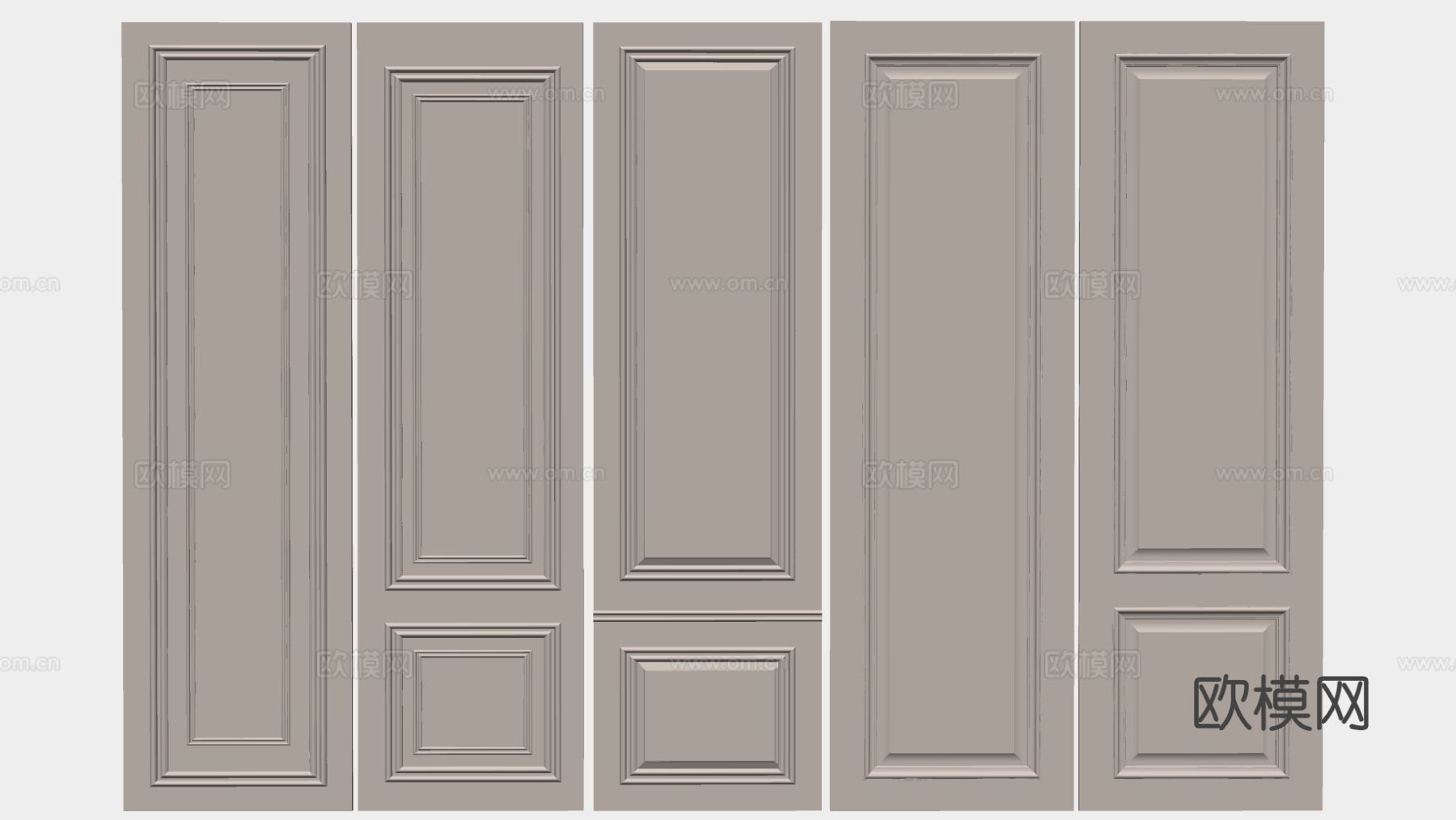 欧式护墙板 线条 石膏板su模型下载（渲染图1）