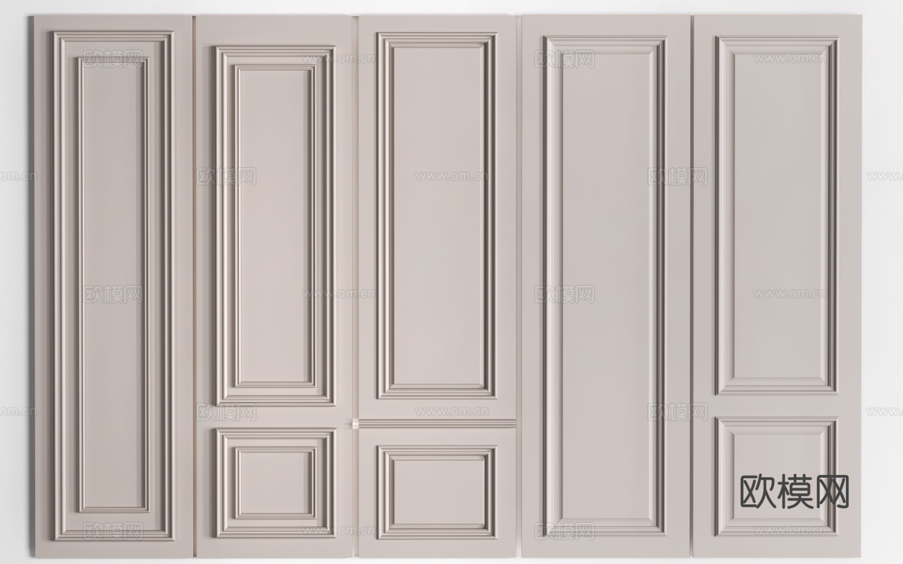 欧式护墙板 线条 石膏板su模型下载（渲染图2）